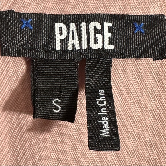 Paige Mayslie dress size S, button front, flounce hem, belt, textured, Twee - Picture 14 of 15